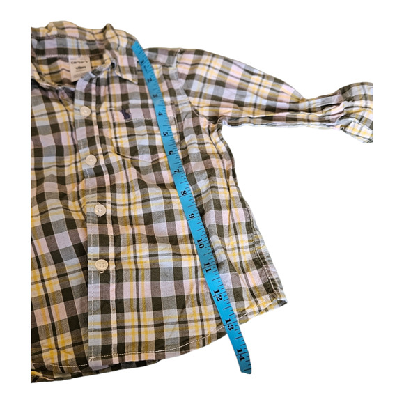 Carter's Kids Size 18M Long Sleeve Button Up Plaid Shirt - Picture 7 of 8